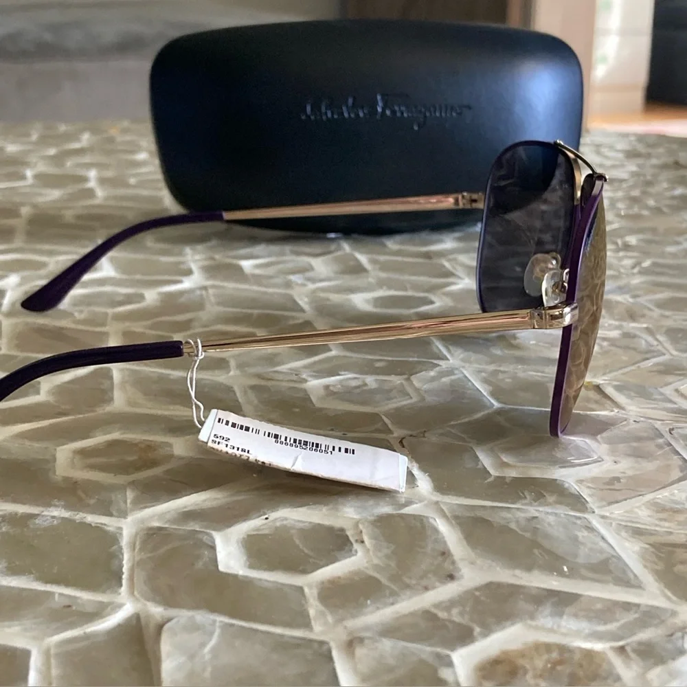 NEW!  Salvatore Ferragamo 60mm Aviator Sunglasses in ‘Quartz Sat’